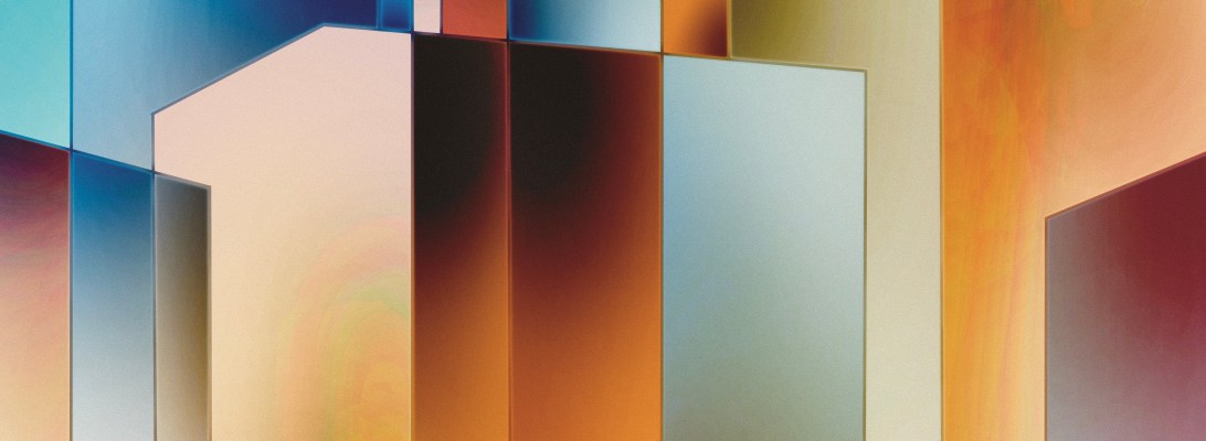 Geometric artwork - cityscape with skyscrapers