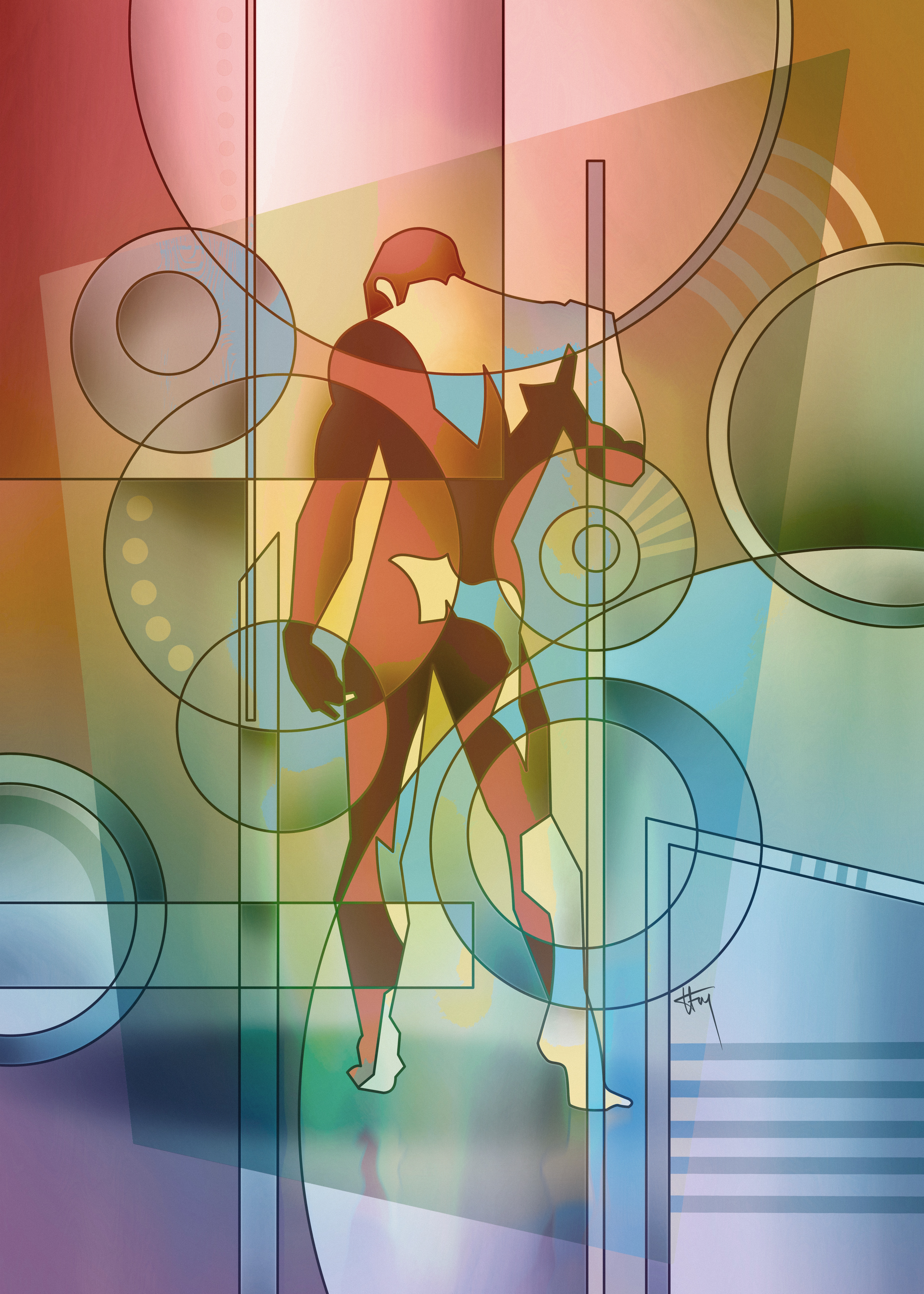 Geometric art (cubist style) by Hakki Fenerci